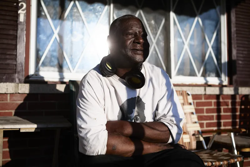 Clarence Massey watches his grandson, Kaishon Knox, 7, play basketball in front of his fiancé’s West Willow home. Kaishon started playing basketball a little over a year ago, and “can do so much more every day” says his mother, Cheyanne Holmes. “He practiced so much to be able to do what he’s doing now.” she says as Kaishon nods.